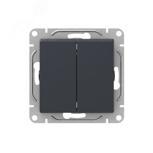 Механизм выключателя. двухклавишный. проходной. графит Эпика EKF - фото 1