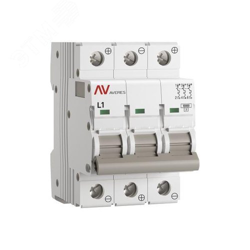 Выключатель автоматический AV-10 DC 3P 1A (L) 10kA AVERES - фото 1