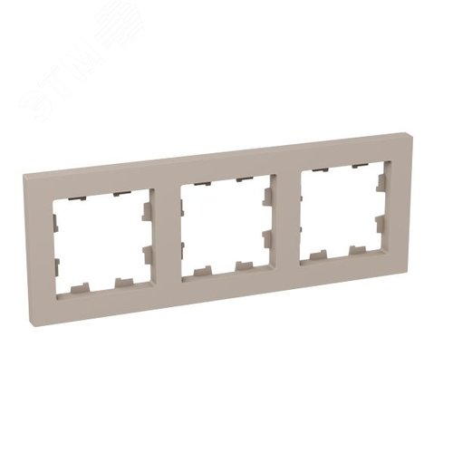 Рамка 3-местная крем.  пластик Эпика EKF - фото 2