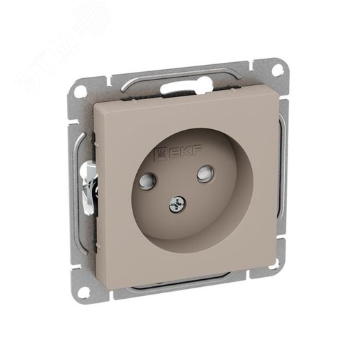 Механизм розетки  16А  без заземления  со шторками  кремовый Эпика EKF - фото 2