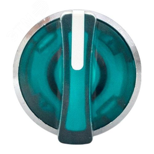 Исполнительный механизм переключателя SB4 зеленый на 3 положения возвратный без фиксации, с подсветкой с короткой ручкой IP65 - фото 2