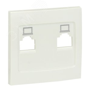 Валенсия лицевая панель розетки RJ-45 2-местная жемчуг - фото 1