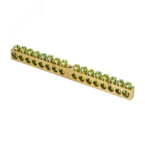 Изображение товара Шина PEN ноль-земля 8х12мм 16 отверстий латунь крепеж по центру PROxima (шт)