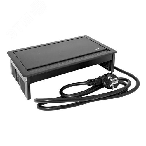 Встраиваемый настольный розеточный блок выдвижной, 8 модулей, черный, C-Line - фото 6