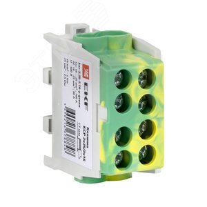 Клемма распределительная КСР с двойным винтом 2x25/2x16 желто-зеленая PROxima - фото 1