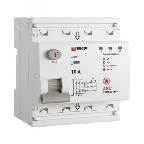 Устройство защиты от дугового пробоя (УЗДП) 3P+N 10А PROXIMA EKF - фото 2