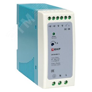 Изображение товара Блок питания на дин рейку 40 Вт, 220 В AC /12 В DC (шт)
