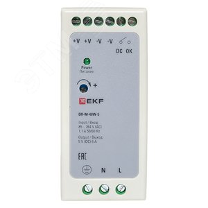 Блок питания на дин рейку 40 Вт, 240 В AC /5 В DC - фото 3
