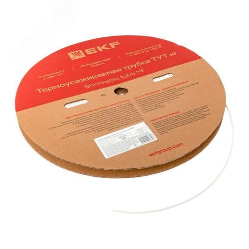 Трубка термоусаживаемая ТУТ нг 2/1 белая рулон PROxima - фото 4