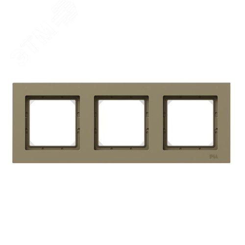 Рамка 3-местная IP44  шамп.  пластик Эпика EKF - фото 1