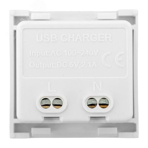 Розетка USB A+C, 2.1А, 2 гнезда, без индикатора, белая EKF - фото 4