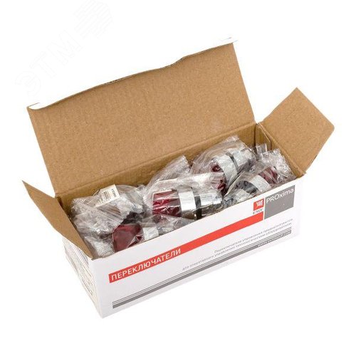 Механизм переключателя исполнительный XB4 красный на 3 положения возвратный без фиксации с подсветкой с короткой ручкой PROxima - фото 10