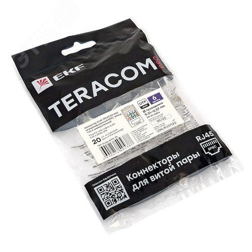 Коннектор RJ-45 TERACOM PRO неэкранированный 8P8C 30мкд Cat.6 универсальный (упак.20шт) - фото 5