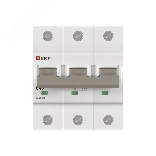 Выключатель автоматический ВА 47-125 3P 40А (C) 15кА PROxima - фото 3