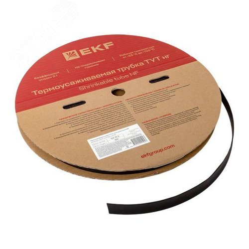 Трубка термоусаживаемая ТУТ нг 16/8 черная рулон PROxima - фото 4