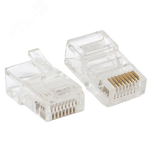 Коннектор RJ-45 TERACOM неэкранированный 8P8C Cat.5E универсальный (упак.10шт) - фото 1