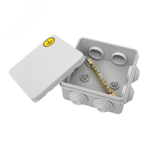 Коробка уравнивания потенциалов КУП-030-031 с крышкой наружная (85х85х40) для прямого монтажа 8 мембр. вводов серая IP55 EKF - фото 6