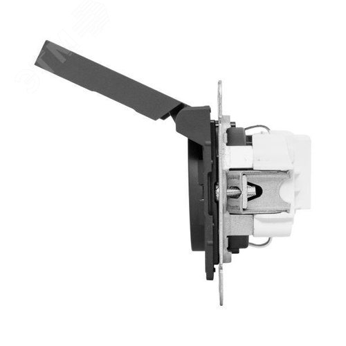 Эпика Механизм розетки 16А IP44 с заземлением со шторками c крышкой черный EKF - фото 9