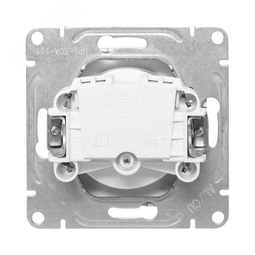 Эпика Механизм розетки 16А без заземления со шторками алюминий EKF - фото 4