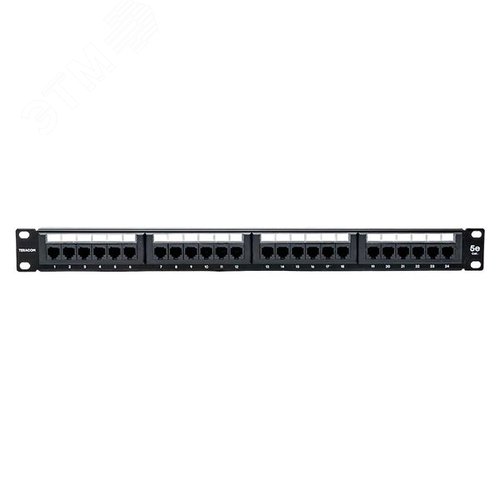 Патч-панель TERACOM 19'' Cat.5E 1U неэкранированная UTP 24 порта RJ-45 110 IDC с органайзером - фото 2