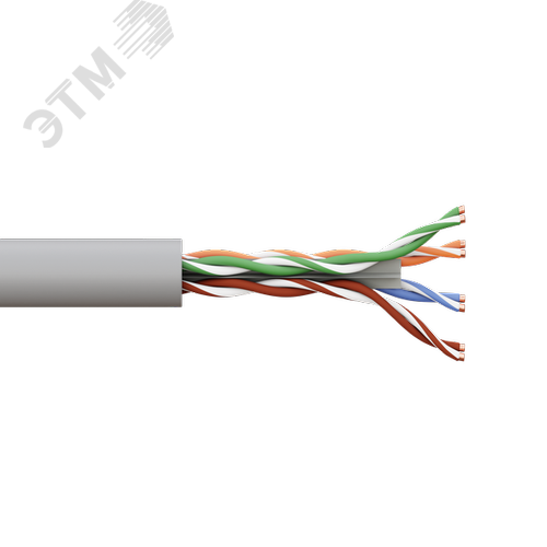 Витая пара TERACOM PRO Cat6 U/UTP 4 пары solid 23AWG оболочка LSZH нг(А)-HF цвет серый (упак 305м) - фото 2