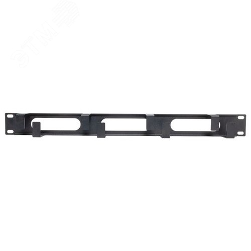 Органайзер кабельный TERACOM 1U 4 кольца с окнами металлический чёрный - фото 2