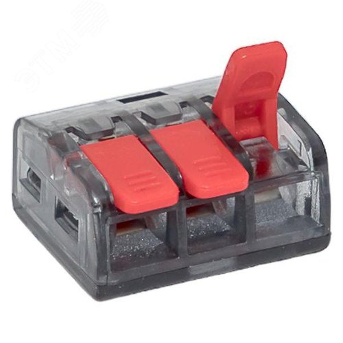 Клемма СМК 221-413 с рычагом 3 отверстия блистер (20шт.) EKF - фото 3