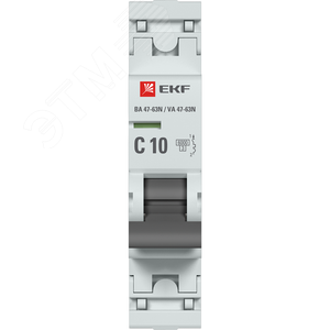 Автоматический выключатель 1P 10А (C) 6кА ВА 47-63N PROxima M636110C EKF - 2