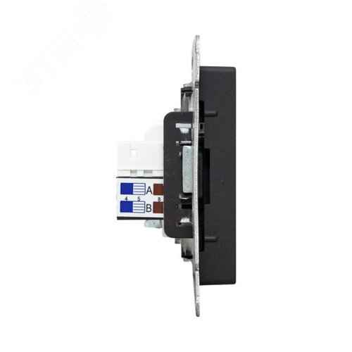 Механизм розетки TV+RJ45 (cat5), чёрный Эпика EKF - фото 3