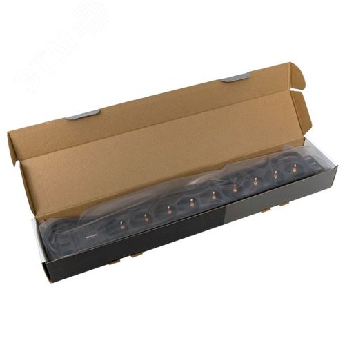 Блок розеток PDU TERACOM PRO 19' 1U 16А/250В 9 роз. Schuko шнур 2 м 3x1.5 мм2 вилка Schuko корпус алюминий черный - фото 8