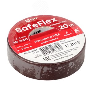 Изолента ПВХ коричневая 19мм 20м серии SafeFlex plc-iz-sf-br EKF - 4