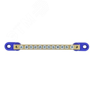 Шина нулевая 8х12мм 125А 12 отверстий 2 изолятора стойка латунь PROxima - фото 2