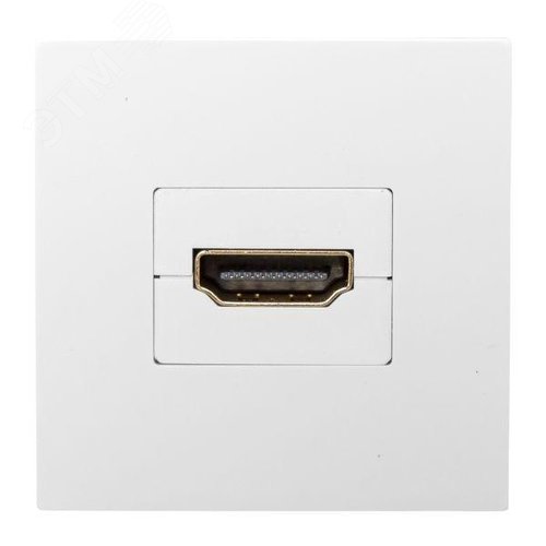 Розетка HDMI 45x45, 2 модуля, 1 гнездо, без индикатора, белая EKF - фото 2