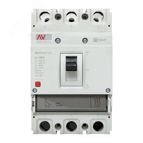 Выключатель автоматический AV POWER-2/3 125А 80kA TR AVERES - фото 2