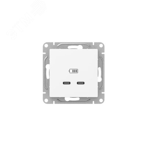 Эпика Механизм розетки USB-C - 2шт белый EKF - фото 1