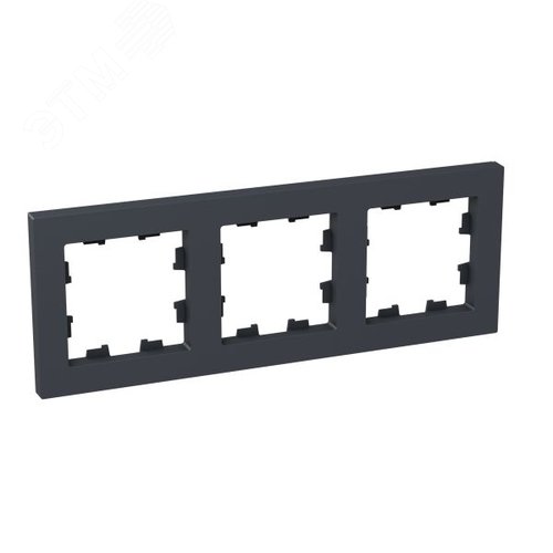 Рамка 3-местная графит.  пластик Эпика EKF - фото 2