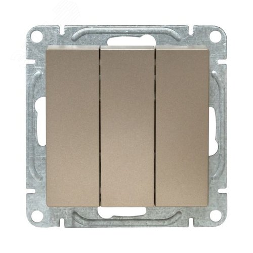 Механизм выключателя. трёхклавишный. шампань Эпика EKF - фото 2