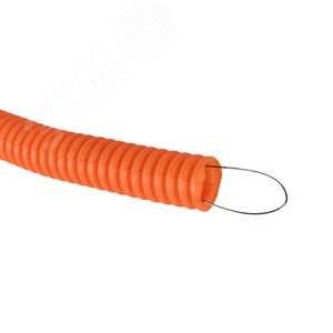 Труба ПНД гибкая гофр. д.20мм, тяжёлая с протяжкой, 100м, цвет оранжевый tpnd-20-to EKF - 3