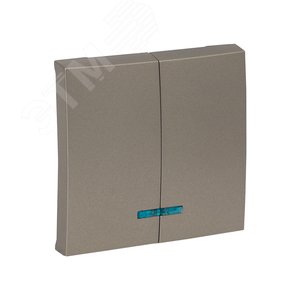 Валенсия лицевая панель выключателя 2-кл. с индикатором 10А кашемир - фото 2