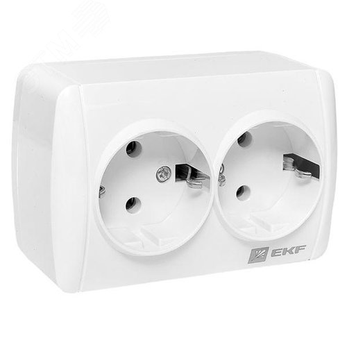 Владивосток Розетка 2-местная 16А с заземлением IP44 EKF - фото 1