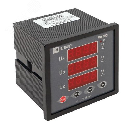 Вольтметр цифровой на панель 96х96 трехфазный PROxima - фото 7