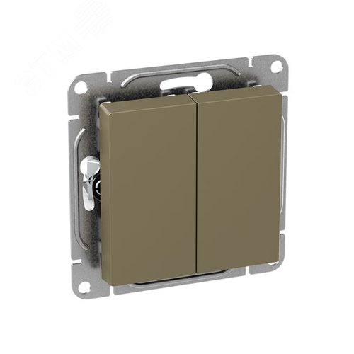 Механизм выключателя. двухклавишный. кнопочный. шампань Эпика EKF - фото 3