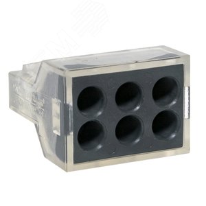 Строительно-монтажная клемма СМК 773-106 6 отверстий 1,0-2,5мм2 блистер (5шт.) PROxima - фото 1