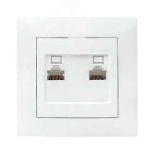 Валенсия розетка компьютерная RJ-45 2-местная белая - фото 1