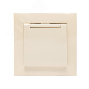 Изображение товара Валенсия розетка 1-местная с/з 16А кремова с крышкой и защ. штор. (шт)