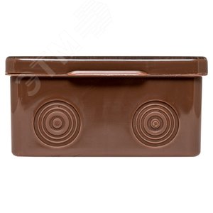 Коробка распаячная КМР-030-034 пылевлагозащищенная без мембранных вводов (109х109х55) тёмное дерево PROxima - фото 3