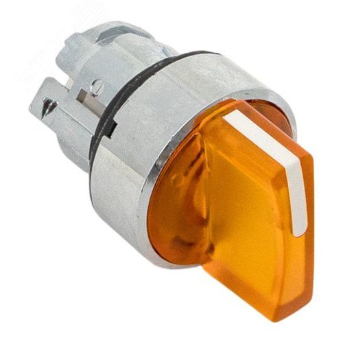 Исполнительный механизм переключателя SB4 желтый на 2 положения с фиксацией, с подсветкой с короткой ручкой IP65 - фото 8