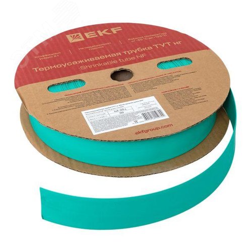 Трубка термоусаживаемая ТУТ нг 30/15 зелёная рулон PROxima - фото 4