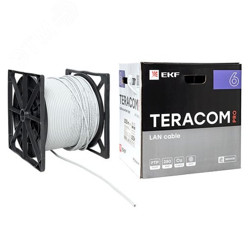 Витая пара TERACOM PRO 6 F/UTP 4 пары solid 23AWG LSZH нг(А)-HF серый 305м - фото 9