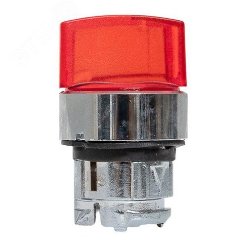 Исполнительный механизм переключателя SB4 красный на 2 положения с фиксацией, с подсветкой с короткой ручкой IP65 - фото 4